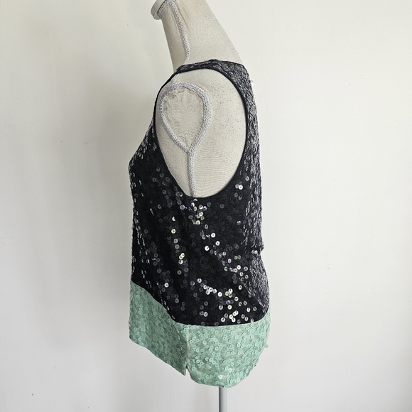 J. Crew Navy & Aqua Sequin Tank Top - Picture 4 of 9